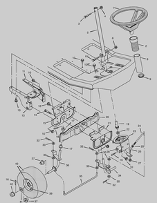 Steering Diagram and Parts List for 30575X31A  Briggs and Stratton Lawn Tractor
